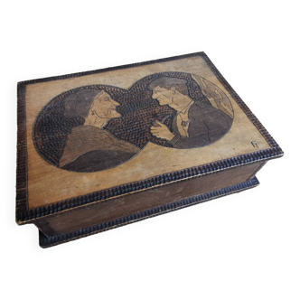 Engraved wooden box