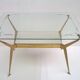 Table basse en verre et en laiton Italie 1950s