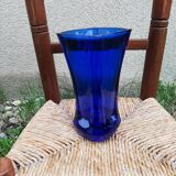 Vase bleu cobalt Luminarc vintage