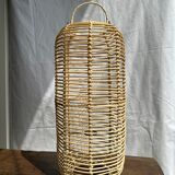 Large lantern-shaped rattan pendant lamp H50 D24