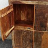 Meuble de rangement en bois ancien, 8 portes