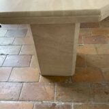 High table or pedestal table in travertine