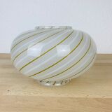 Abat jour globe en verre à rayures