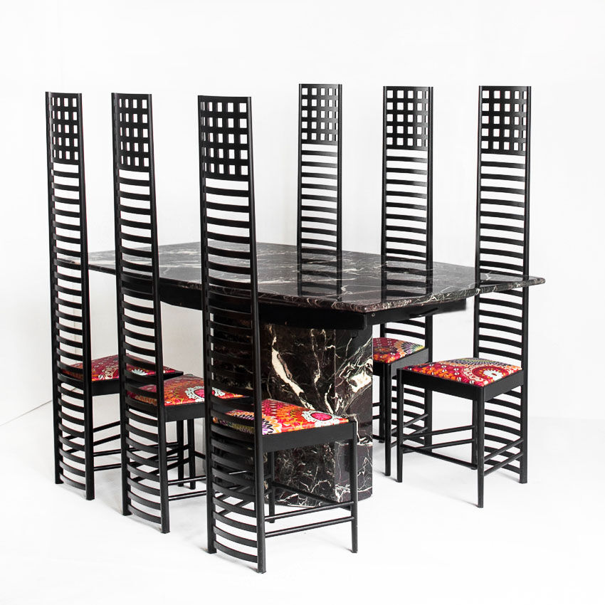 Vintage marble dining table with two extensions, Italy, 80's