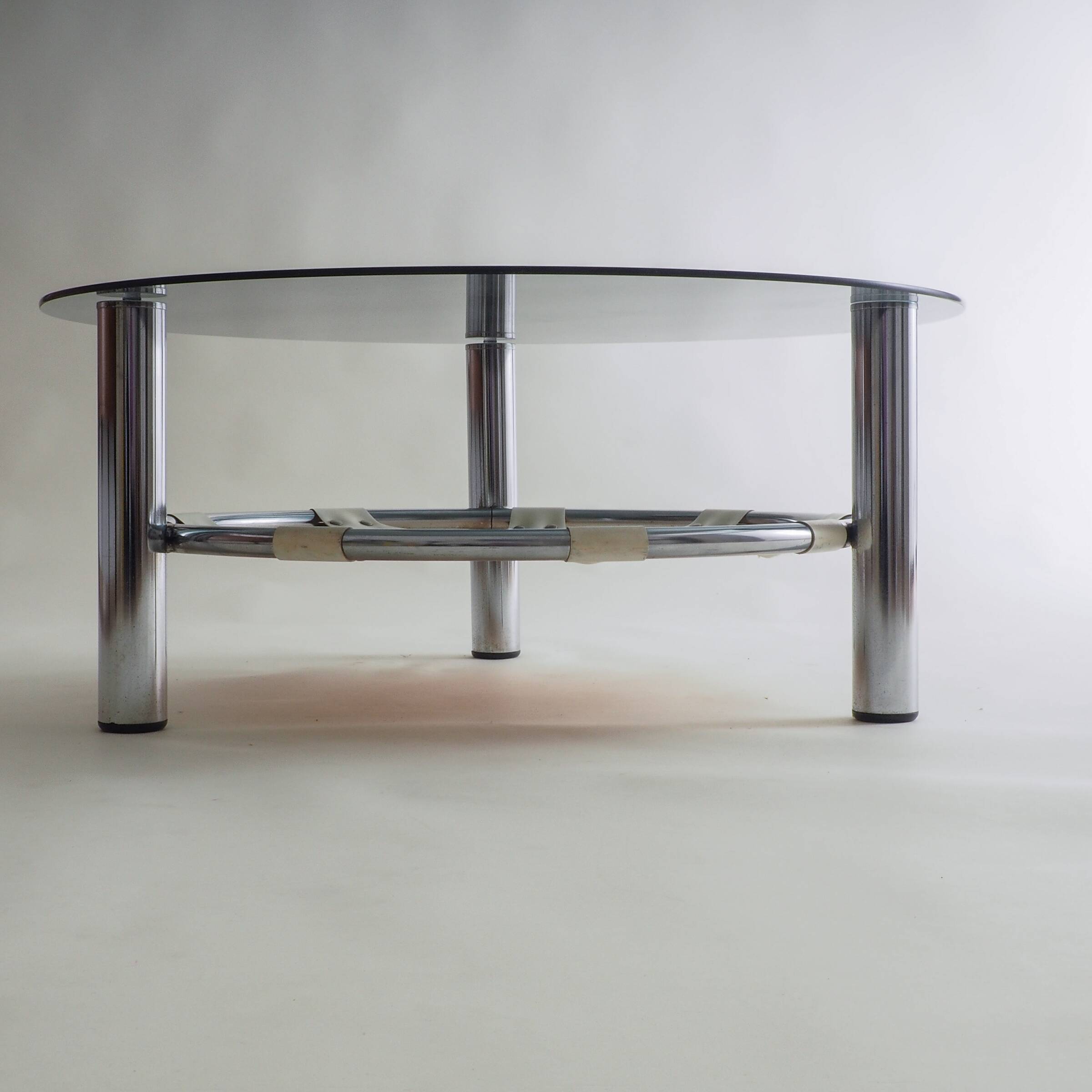Space Age Glass And Chrome Coffee Table