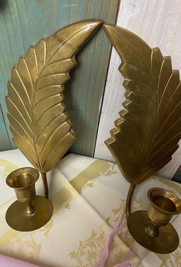 Paire d’appliques anciennes en bronze /laiton