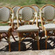 Chairs of terrace bistro type parisien in rattan et scoubidou