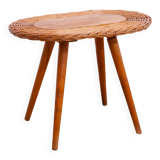 Mid century rattan stool by Jan Kalous for ÚLUV, 1960´s, Czechoslovakia