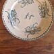 Old iron earth porcelain plate Badonviller Iris