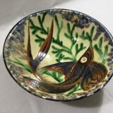 Saladier en faïence à décor de poisson