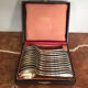 Series of 12 small silver metal spoons