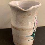 Pitcher or ceramic decanter, Vallauris thistle decoration