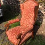 Voltaire armchair with walnut ears
