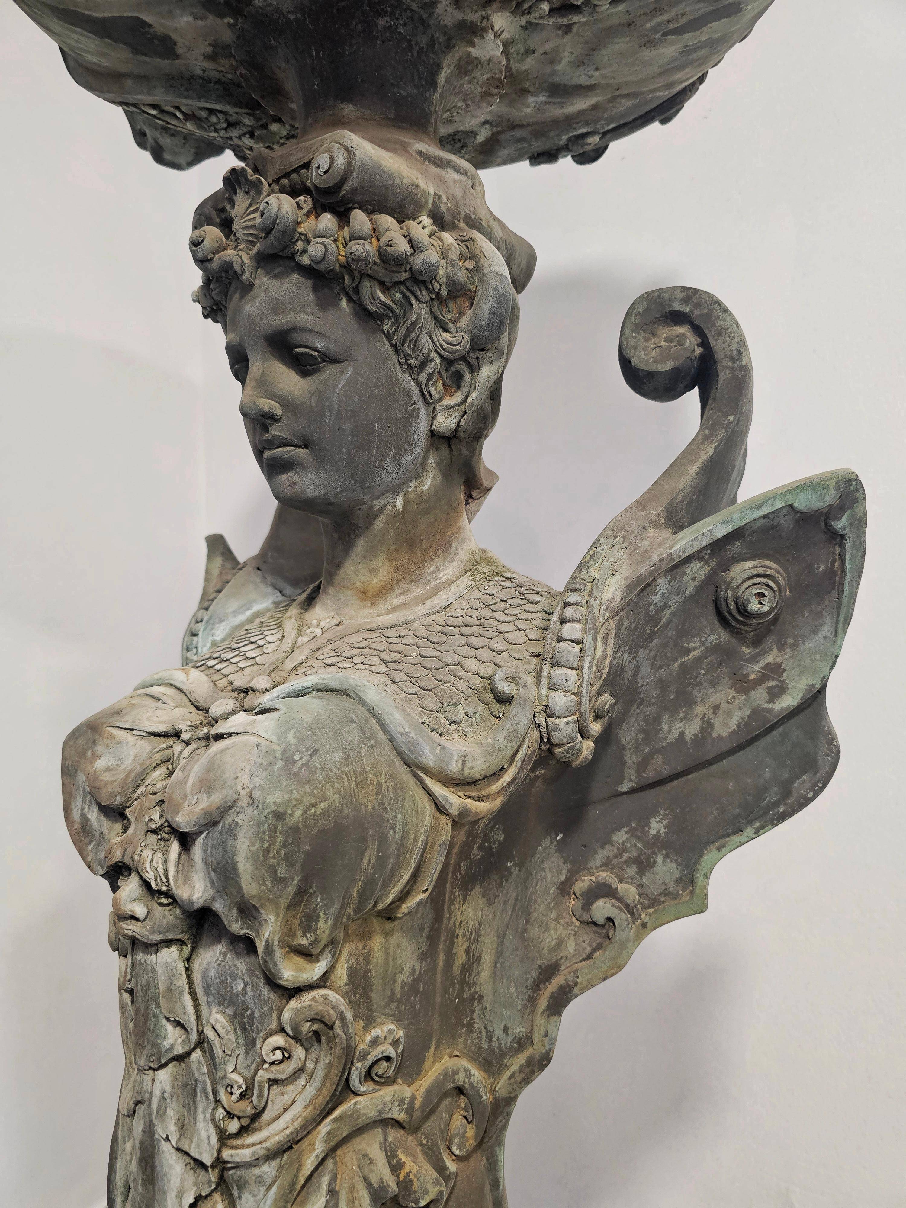Empire style bronze jardinières, bronze and marble, 1805