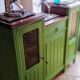 Art Deco Gin Buffet, painted in Farrow and Ball with a William Morris-inspired interior