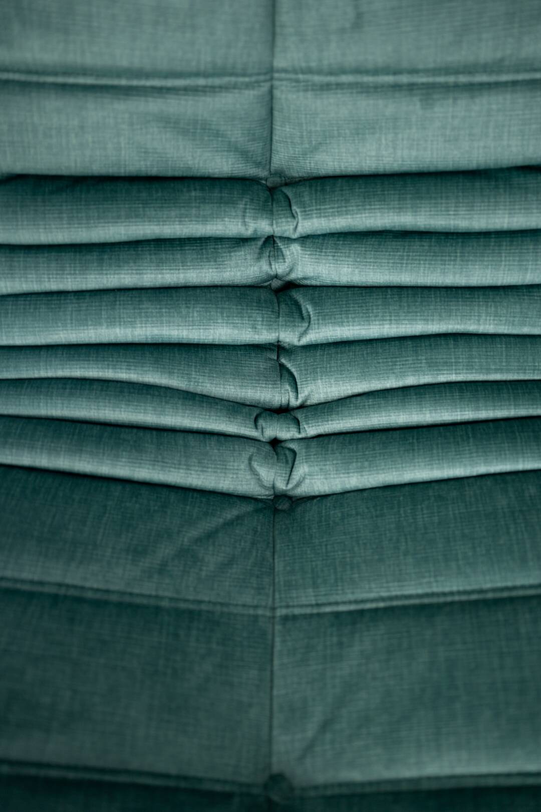 Togo set of armchair and pouf in mint velvet