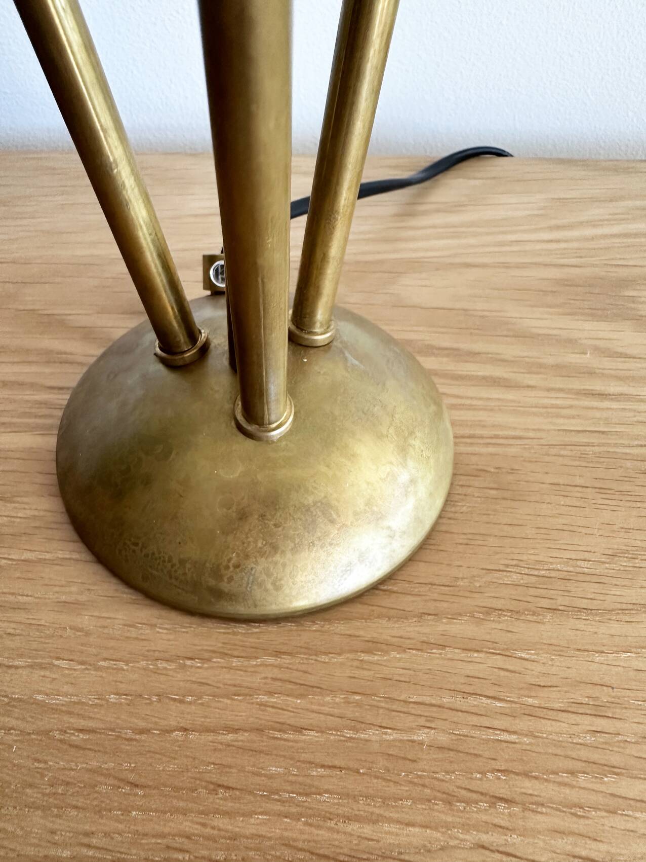 Italian three-headed brass lamp, 50s design