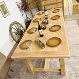 Farmhouse table with central extensions