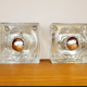 Deux appliques en verre coulé