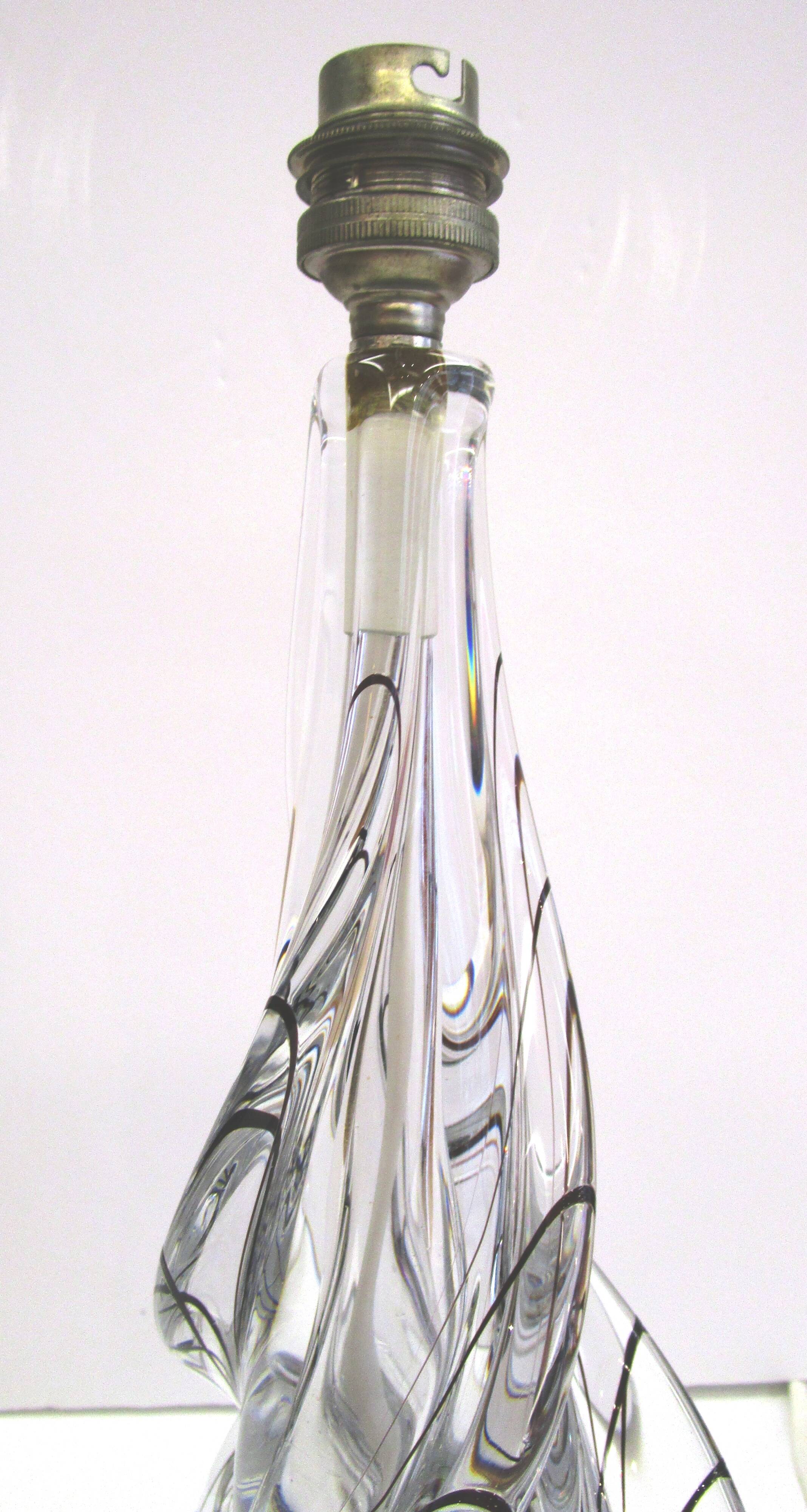 JB sculptural transparent and black crystal lamp