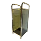 Porte parapluie 'doré' vintage déco avec verre fumé