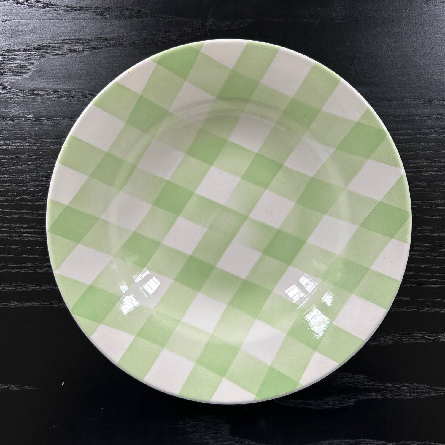 Pale green checkered plate