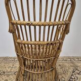 Fauteuil en Rotin Bambou vintage 1950s design -H85cm