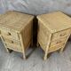 Pair of rattan bedside tables