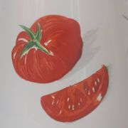 pichet vintage céramique Longchamp décor tomate oeuf dur