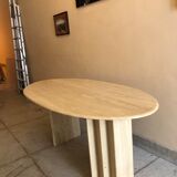 Vintage travertine oval table