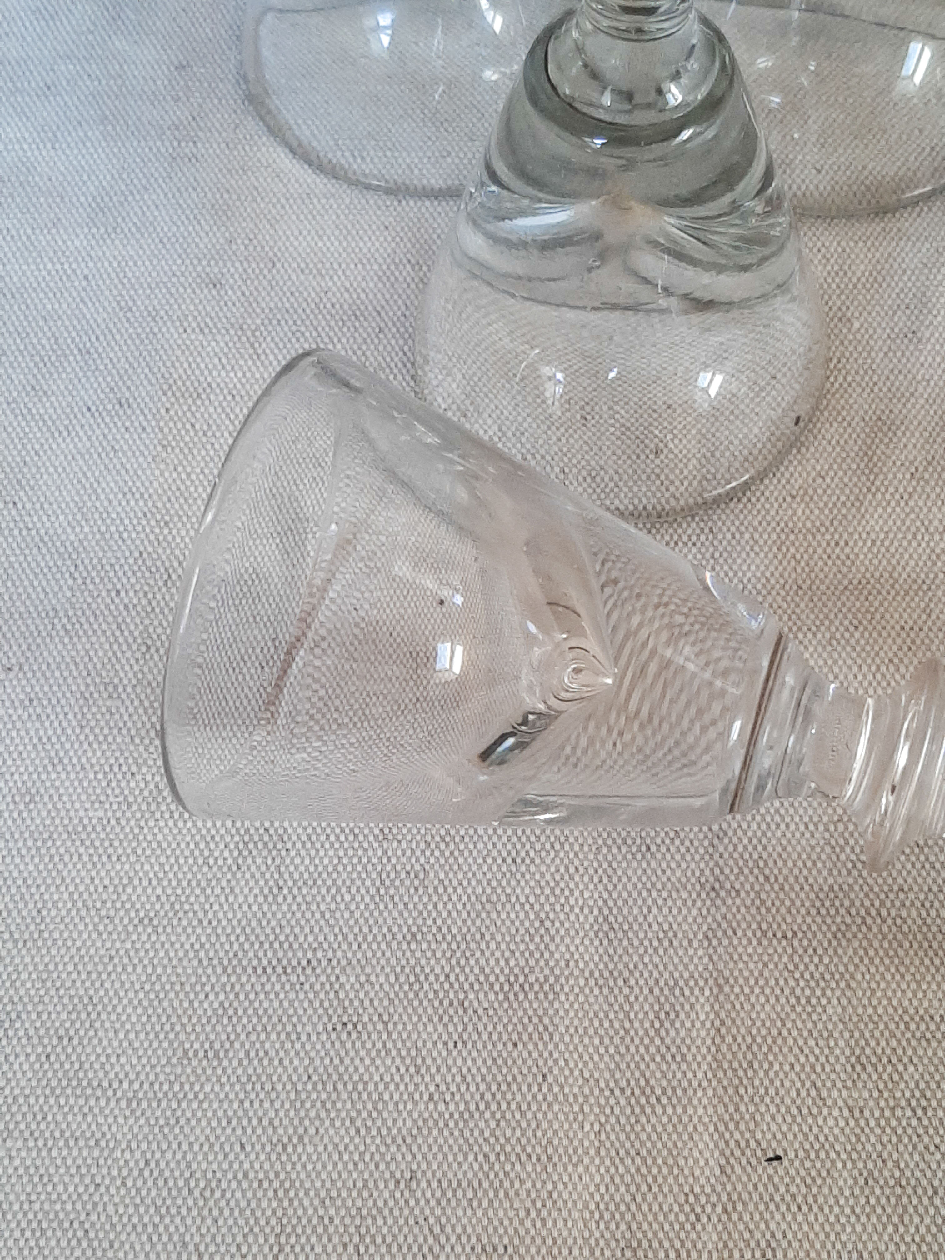Old bistro glasses with thick bottoms