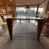 Dining table ligne roset model trapèze in solid walnut with oil finish.