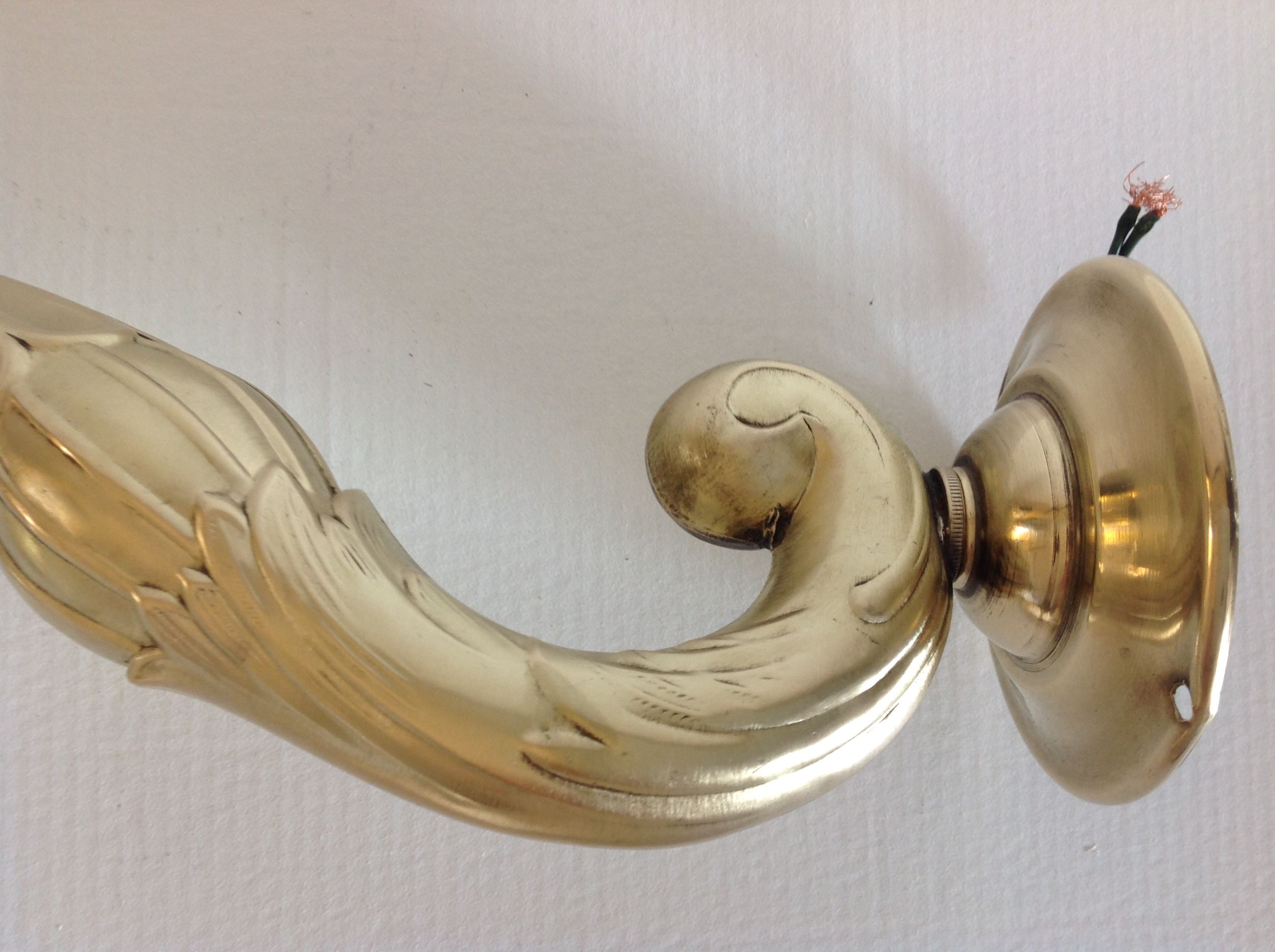 Wall light  in copper and glass art deco style / vintage 30-50 years