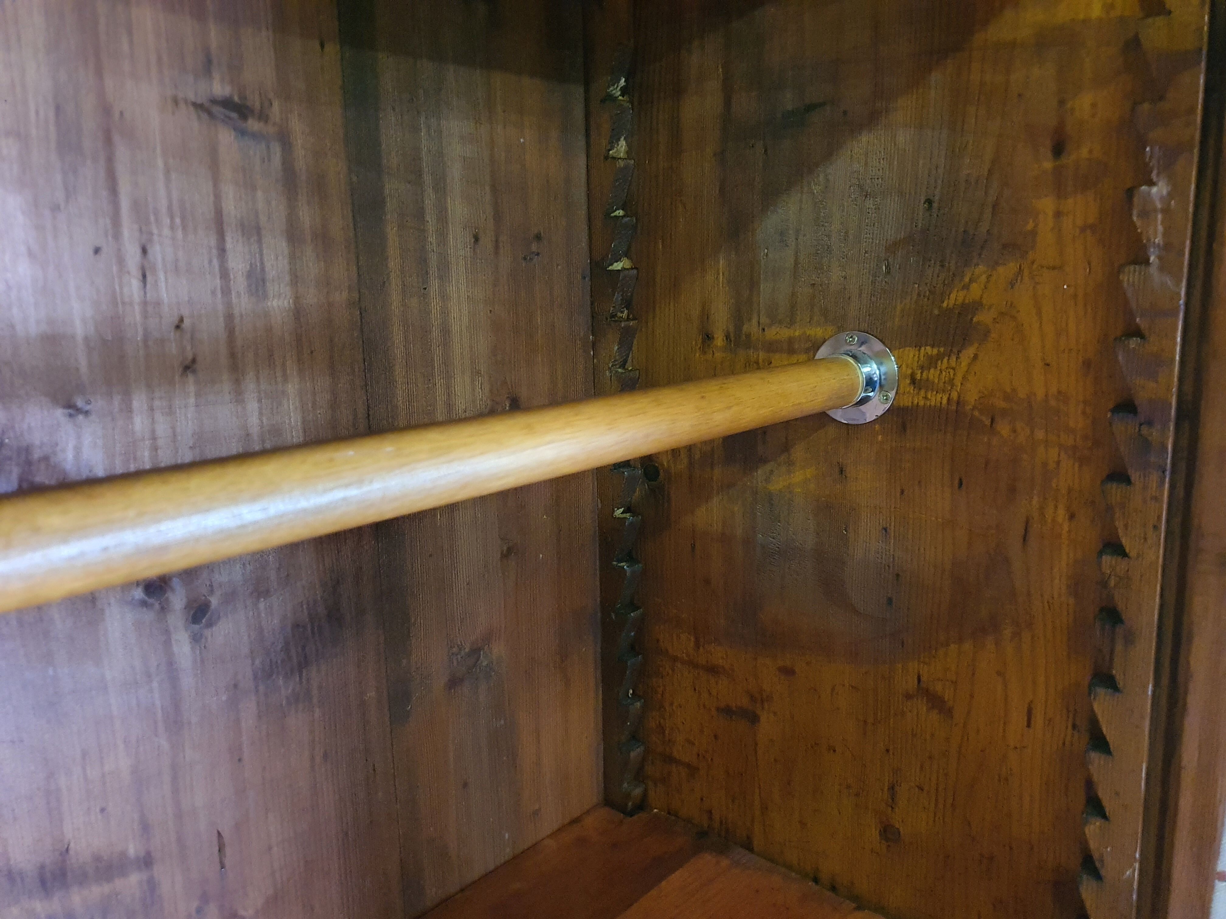 Rustic Wardrobe in Fir with Curtains