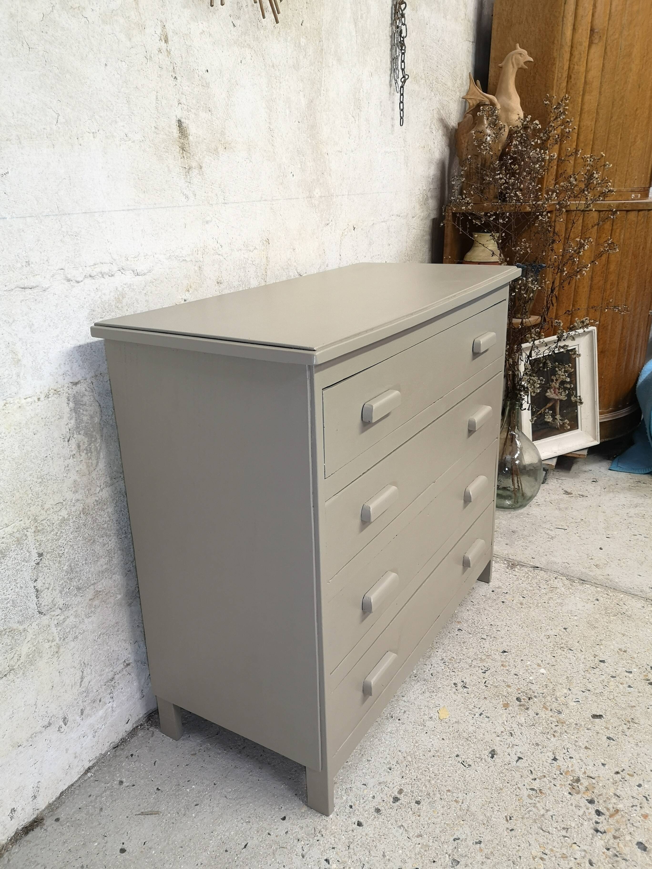 Commode parisienne vintage 50 60 shabby patine