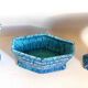 3-piece Art Deco blue fireplace surround