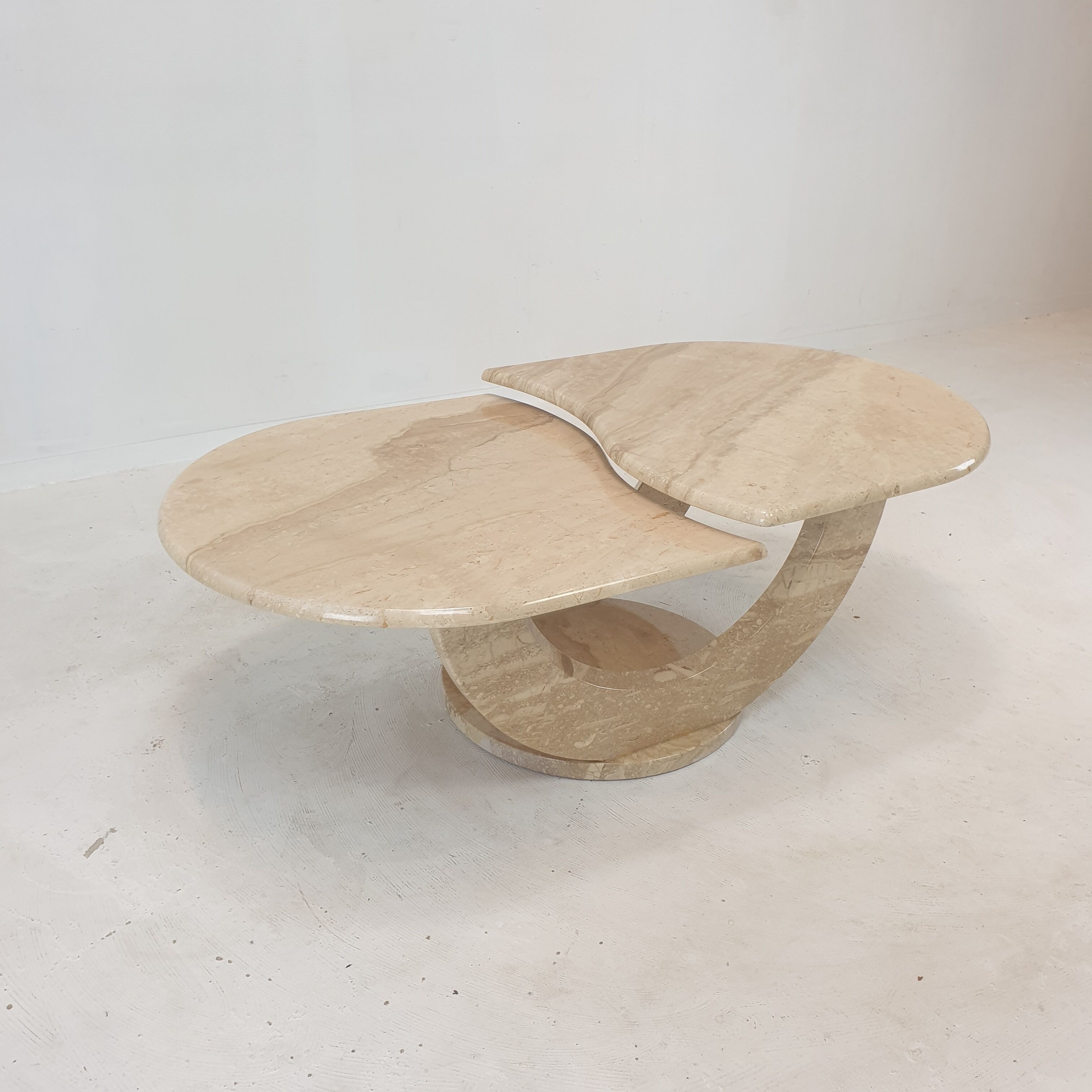 Italian travertine coffee table, 1980s