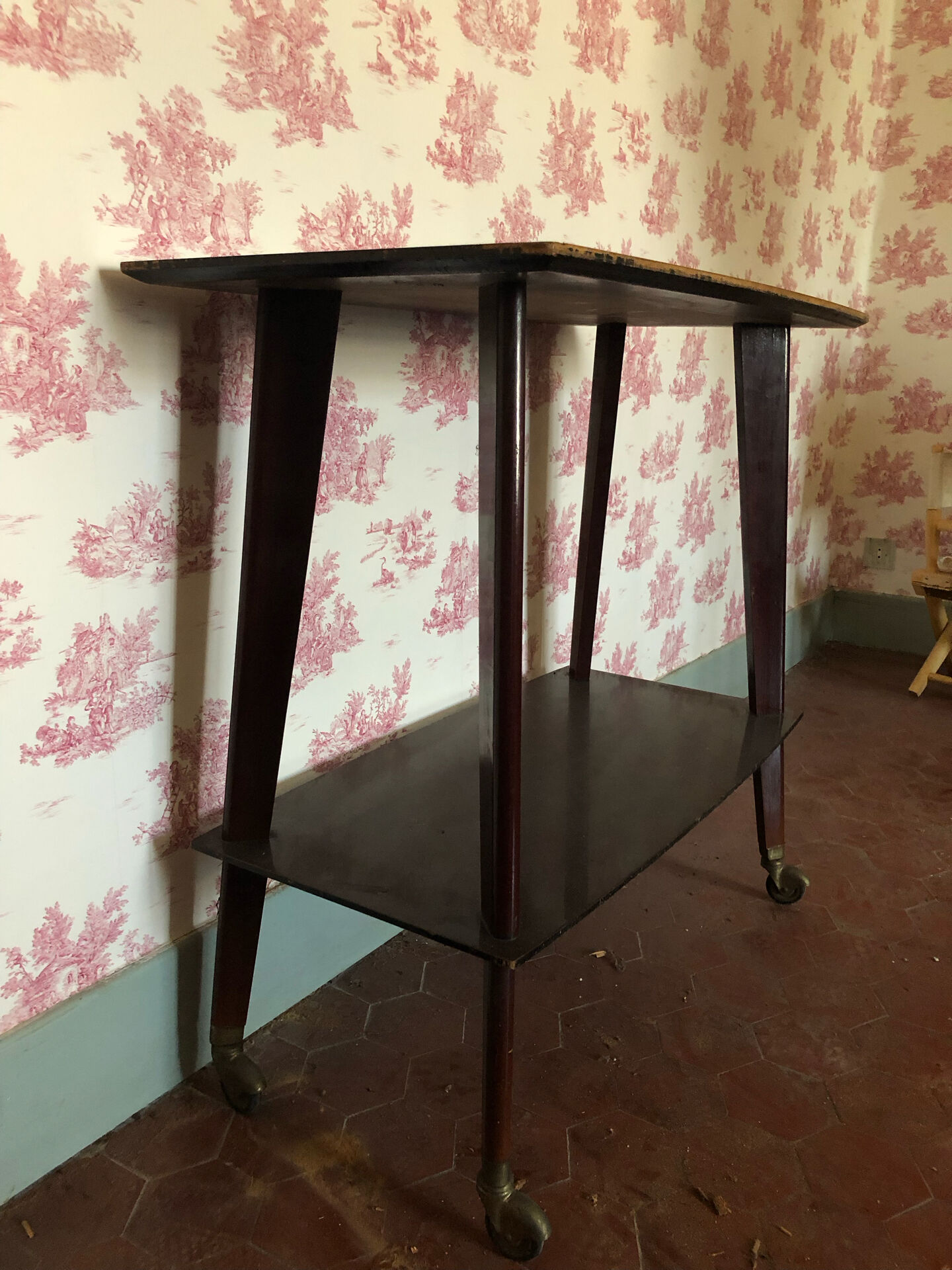 Vintage 1960s rolling console dessert table