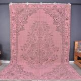 Pink Oushak Turkish Carpet sku 1129
