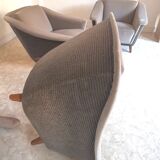 Trio armchairs club 50s grey