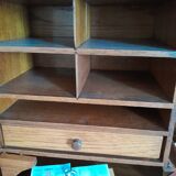 American solid oak desk with antique patina