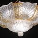 Italian Orange and Trasparent and Murano Glass Ceiling Light