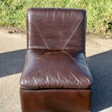 Modular sofa made up of 3 leather armchairs. Circa 1970