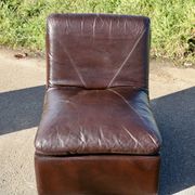 Modular sofa made up of 3 leather armchairs. Circa 1970