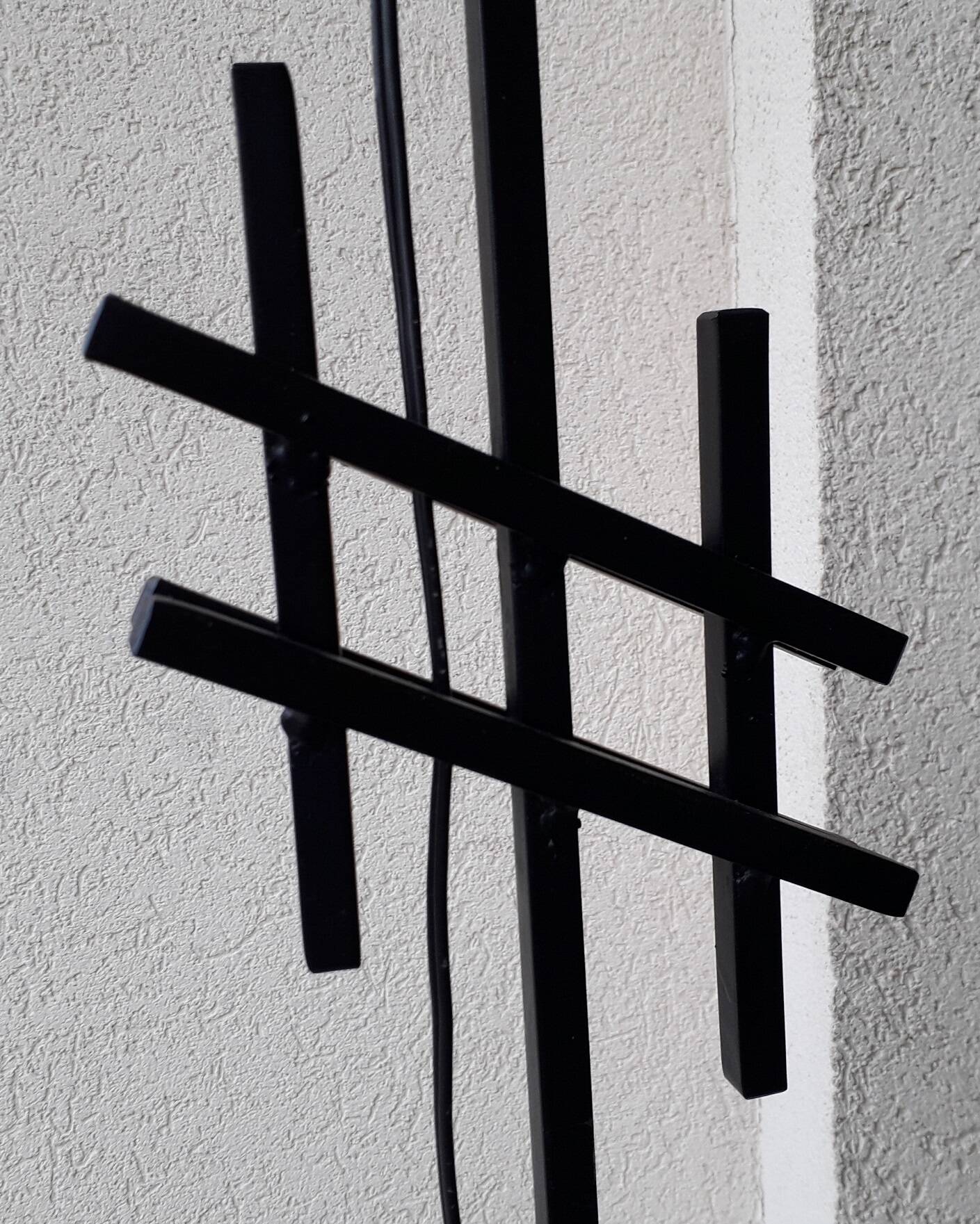 Black iron floor lamp