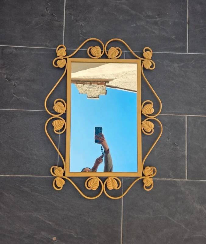 Miroir vintage artdeco fer forgé