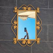 Vintage Art Deco wrought iron mirror
