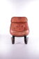Vintage Brazilian Armchair with Cognac color leather seat cushion, 70s