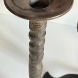 Pair of Brutalist Vintage Steel Candlesticks