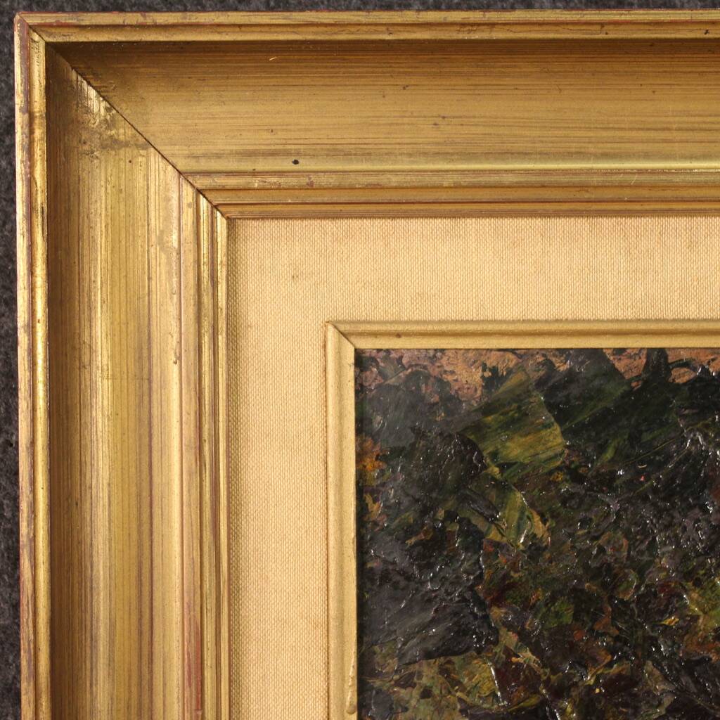 Italian landscape painting signed F. Rontini, 1940s